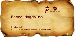 Pecze Magdolna névjegykártya